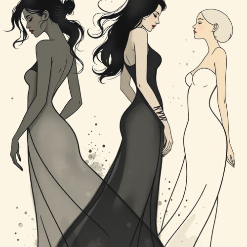 Shades of Her – Elegant Abstract Feminine Trio Poster
