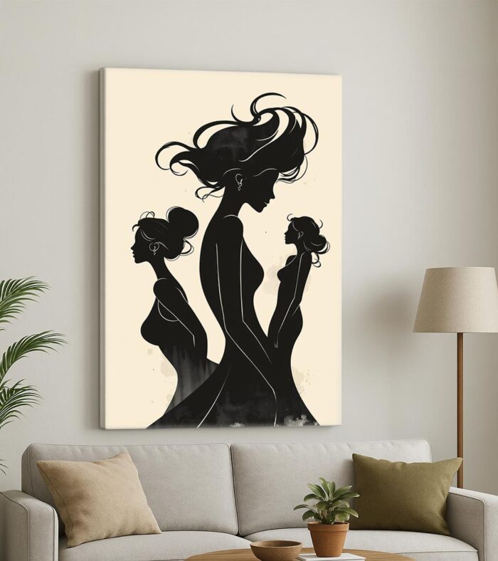 Silent Curve - Elegant Women Silhouettes Art Print - Minimalist Female Form Poster - Image 3