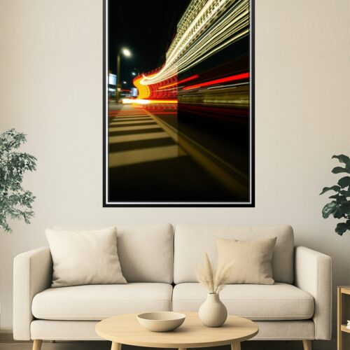 Duality in Motion – Long Exposure Light Trail Art Poster picture