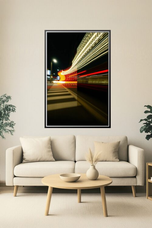 Duality in Motion – Long Exposure Light Trail Art Poster picture