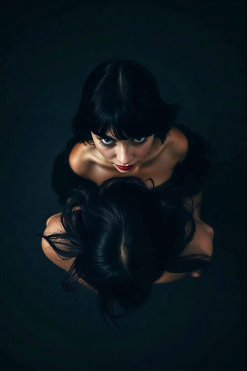 Dark Reflection – Surreal Twin Portrait Photography Poster picture