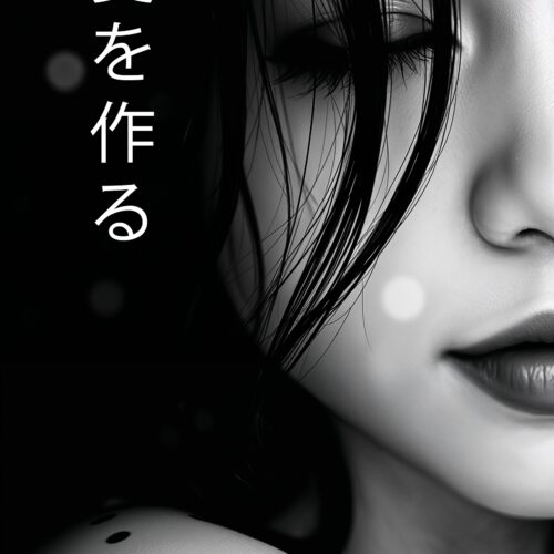 Make Love – Minimalist Japanese-Inspired Black and White Portrait Poster picture