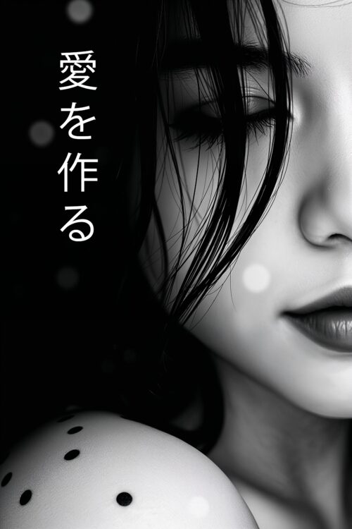 Make Love – Minimalist Japanese-Inspired Black and White Portrait Poster picture