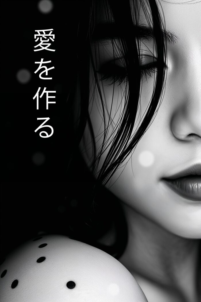 Make Love – Minimalist Japanese-Inspired Black and White Portrait Poster picture