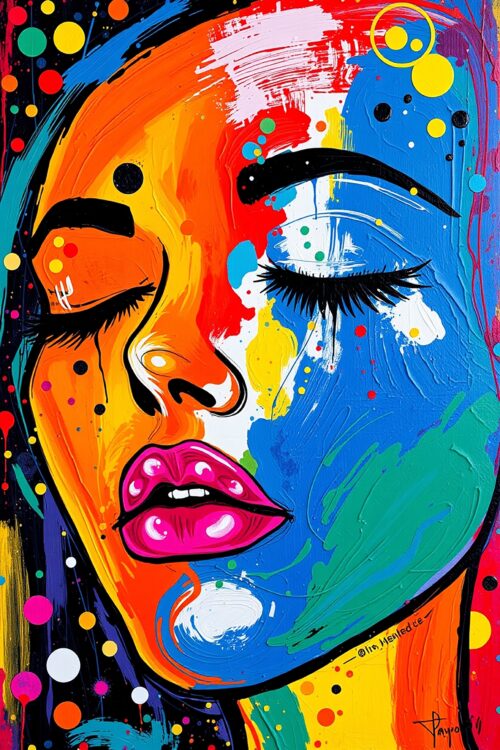 Bold Sensuality Color burst Muse – Pop Art Portrait Poster picture