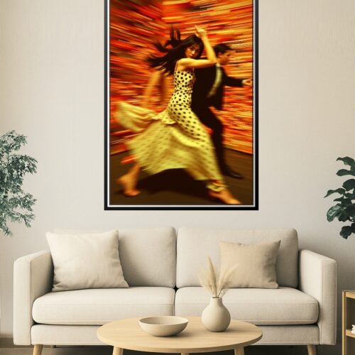 Velocity of Passion – Dynamic Couple in Motion Art Poster picture