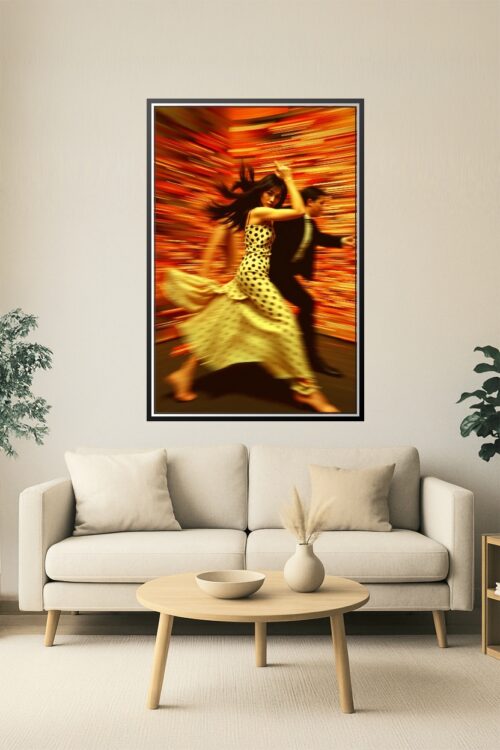 Velocity of Passion – Dynamic Couple in Motion Art Poster picture
