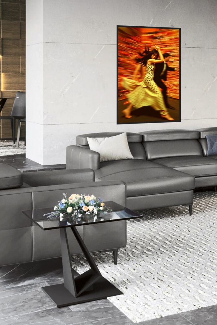Velocity of Passion – Dynamic Couple in Motion Art Poster picture