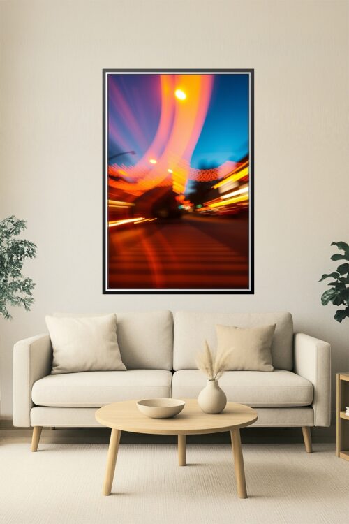 Electric Drift – Abstract City Lights in Motion Photography Poster picture