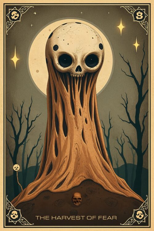 The Harvest of Fear – Vintage Horror Art Poster with Skull Spirit and Gothic Style picture