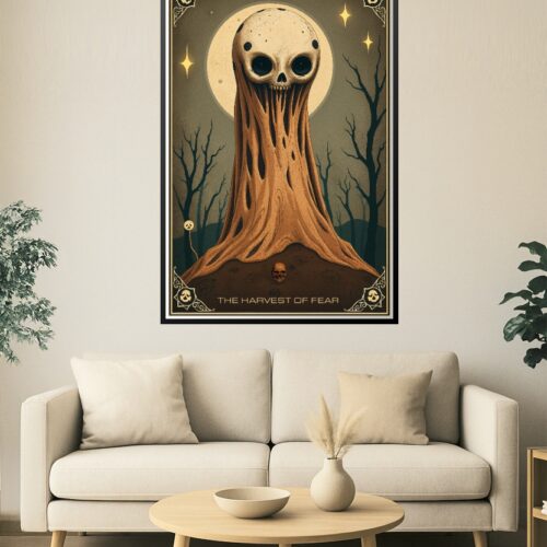The Harvest of Fear – Vintage Horror Art Poster with Skull Spirit and Gothic Style picture