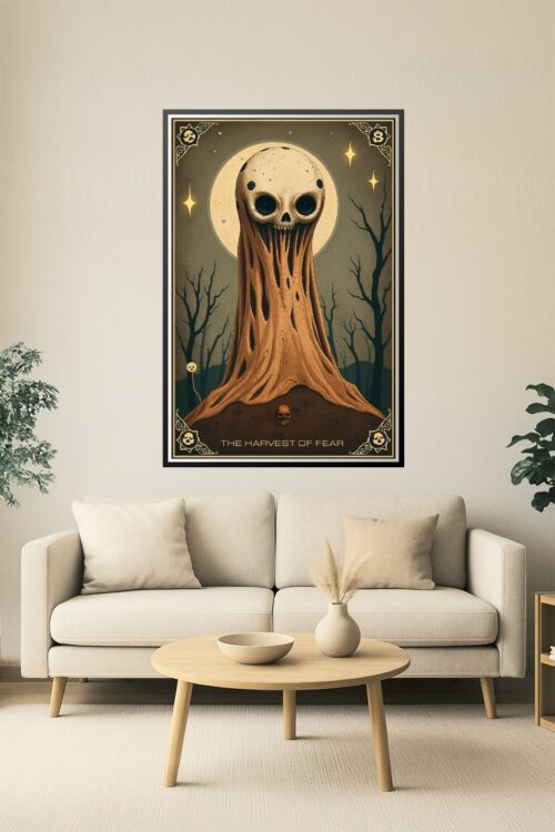 The Harvest of Fear – Vintage Horror Art Poster with Skull Spirit and Gothic Style picture