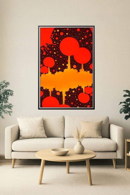Atomic Kiss – Pop Art Explosion Poster with Retro Dots and Silhouette picture