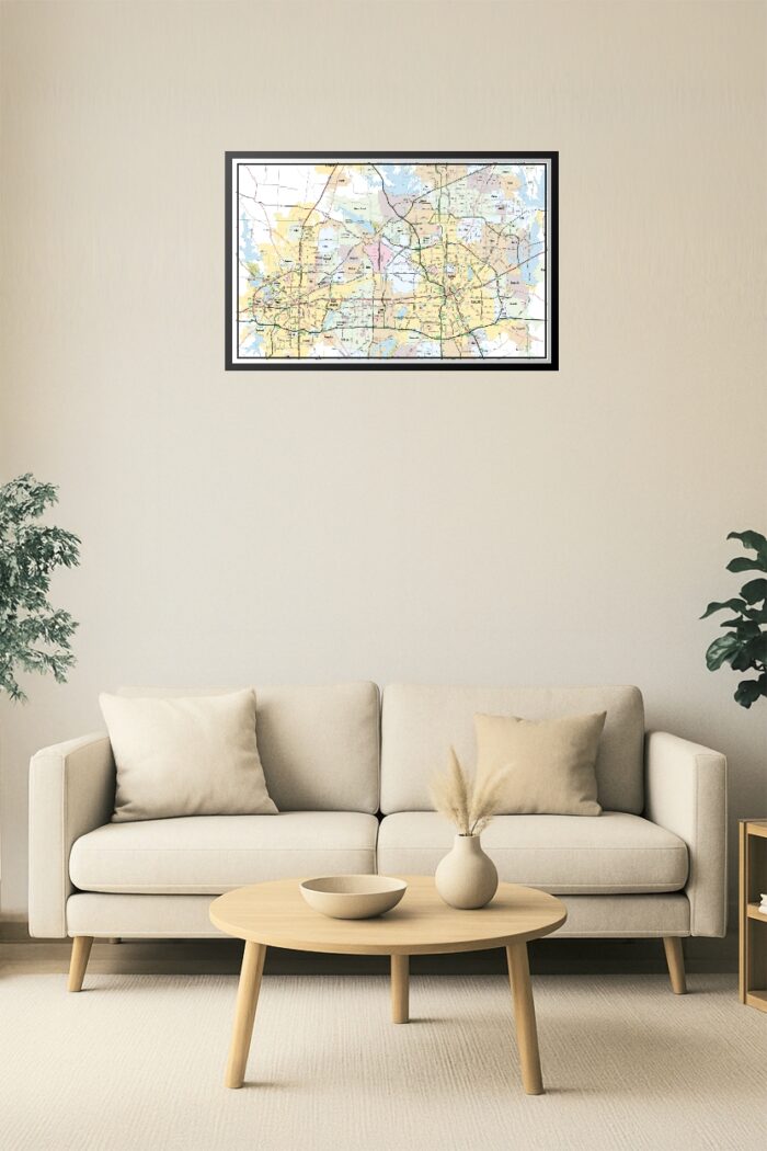 Dallas - Fort Worth Metroplex Travel Map with Cities & Roads. Includes Dallas, Fort Worth, Plano, Arlington, Irving & More [24x36] picture