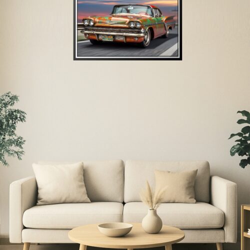 Rustic Rebel Poster – Patina Classic American Car on the Open Road picture