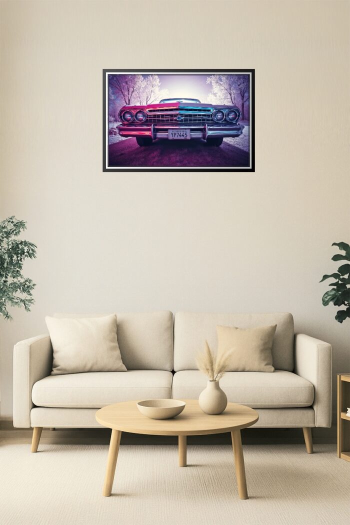 Supernatural Split Chevy Poster – Neon Frost Edition. American Classic Cars. picture