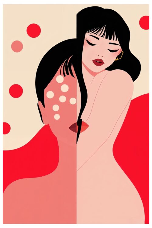 Yayoi-Inspired Sensual Split Poster – Modern Flat Pop Art picture