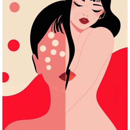 Yayoi-Inspired Sensual Split Poster – Modern Flat Pop Art picture