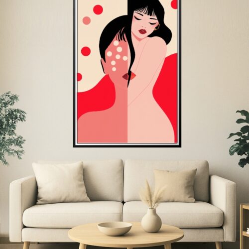 Yayoi-Inspired Sensual Split Poster – Modern Flat Pop Art picture