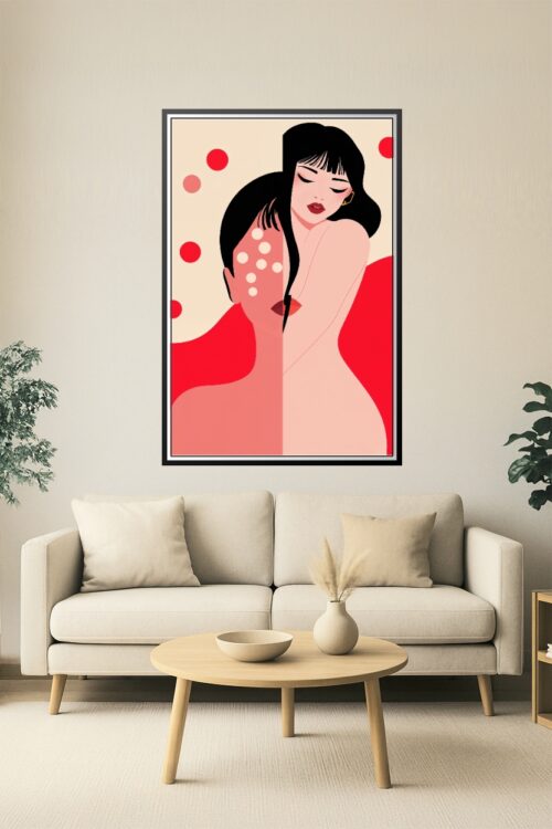 Yayoi-Inspired Sensual Split Poster – Modern Flat Pop Art picture