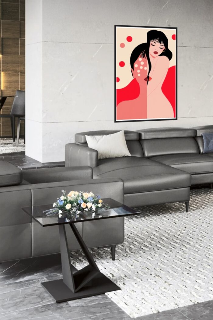 Yayoi-Inspired Sensual Split Poster – Modern Flat Pop Art picture
