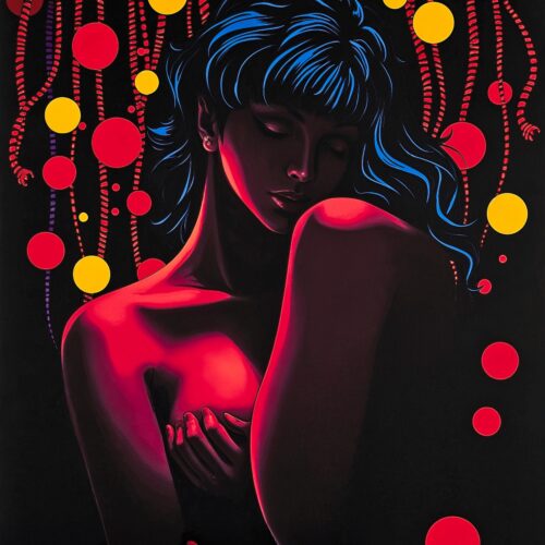 Seduced by Shadows, Lit by Lust – Neon Noir Erotic Art Poster picture
