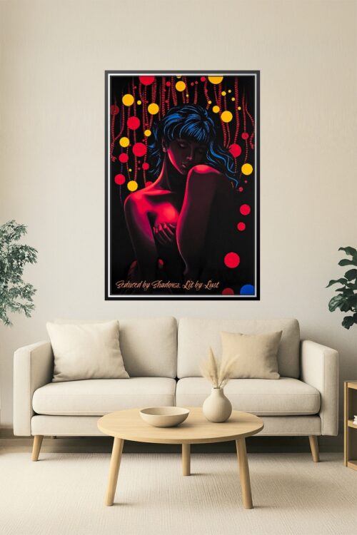 Seduced by Shadows, Lit by Lust – Neon Noir Erotic Art Poster picture