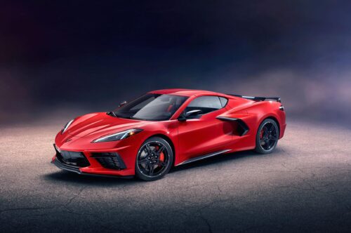 Corvette Stingray C8 – Red Supercar Poster Print