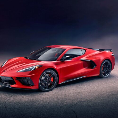 Corvette Stingray C8 – Red Supercar Poster Print