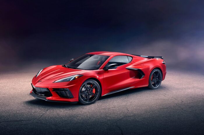 Corvette Stingray C8 – Red Supercar Poster Print
