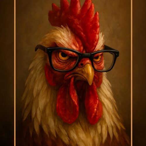 I Am One Bad Mother Clucker – Funny Angry Rooster Poster