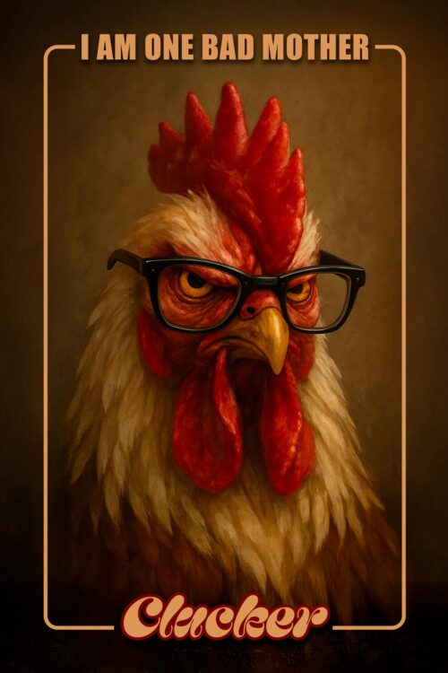 I Am One Bad Mother Clucker – Funny Angry Rooster Poster
