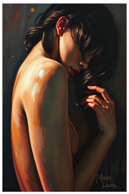 Sensual Glow – Erotic Figurative Art Poster in Oil-Paint Style picture
