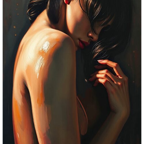 Sensual Glow – Erotic Figurative Art Poster in Oil-Paint Style picture
