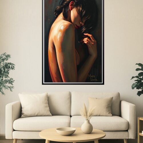 Sensual Glow – Erotic Figurative Art Poster in Oil-Paint Style picture