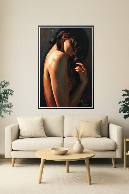 Sensual Glow – Erotic Figurative Art Poster in Oil-Paint Style picture