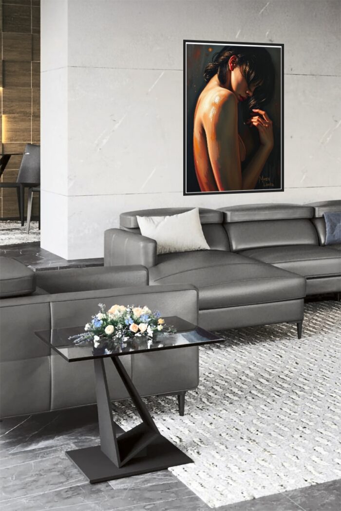 Sensual Glow – Erotic Figurative Art Poster in Oil-Paint Style picture