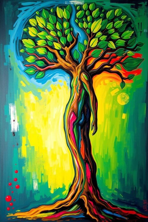 Tree of Life – Abstract Human Nature Fusion Poster picture