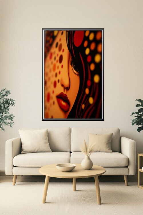 Pop Fusion Muse – Retro Dot Portrait Art Poster picture
