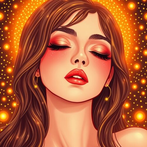 Radiant Muse – Glowing Goddess Portrait Art Poster picture