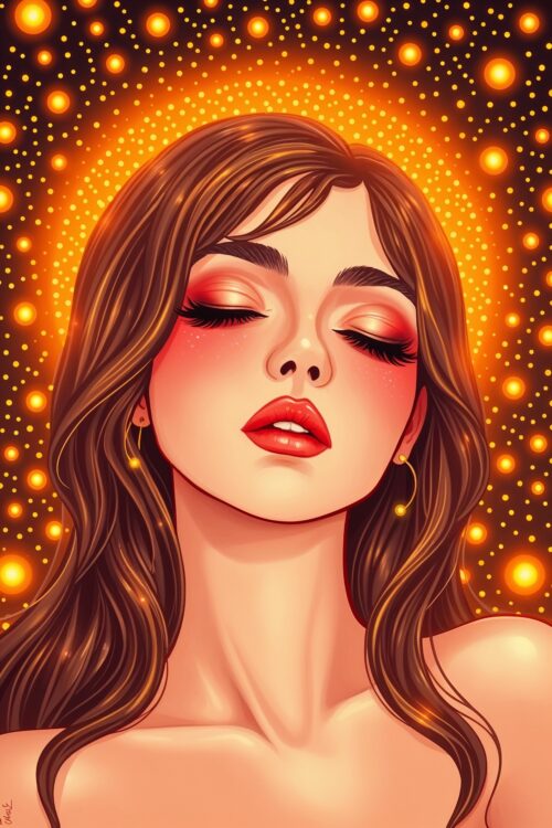 Radiant Muse – Glowing Goddess Portrait Art Poster picture