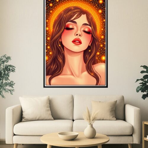Radiant Muse – Glowing Goddess Portrait Art Poster picture