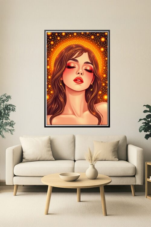 Radiant Muse – Glowing Goddess Portrait Art Poster picture