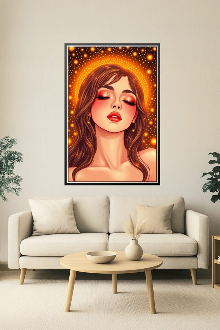 Radiant Muse – Glowing Goddess Portrait Art Poster picture