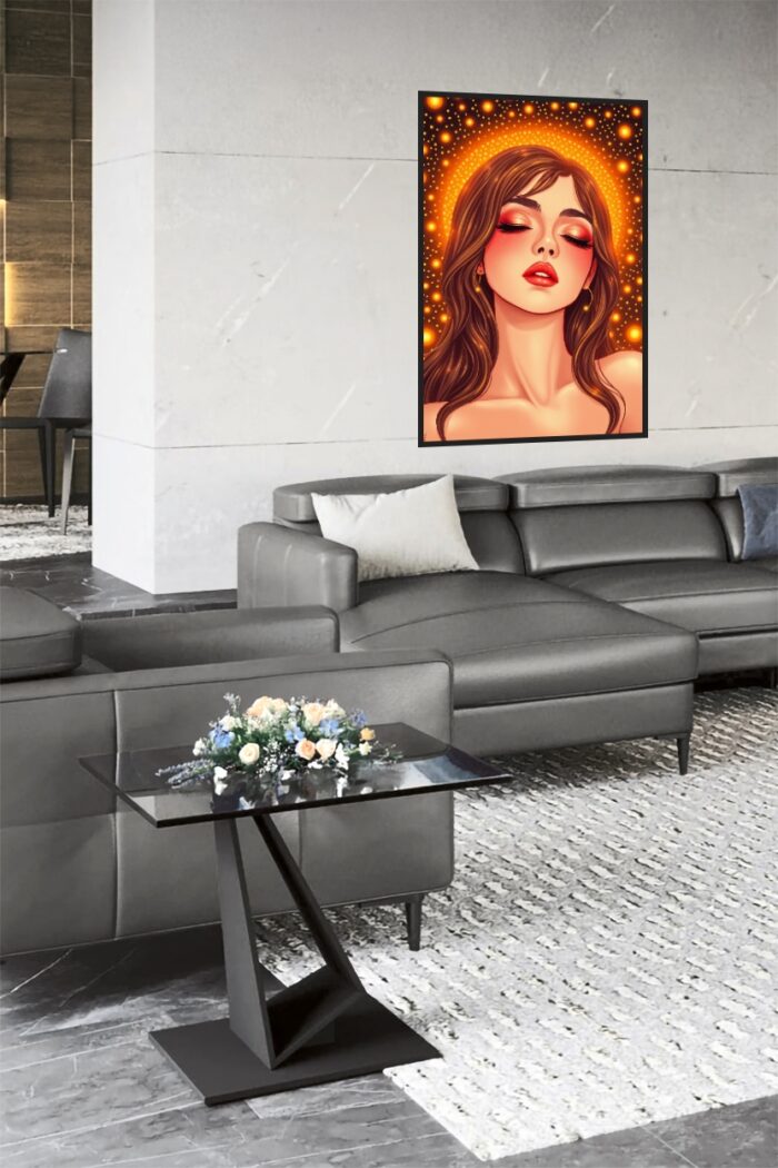 Radiant Muse – Glowing Goddess Portrait Art Poster picture