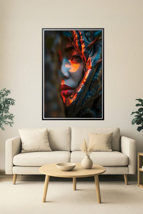 Elemental Gaze – Surreal Portrait of Woman and Tree Fusion picture