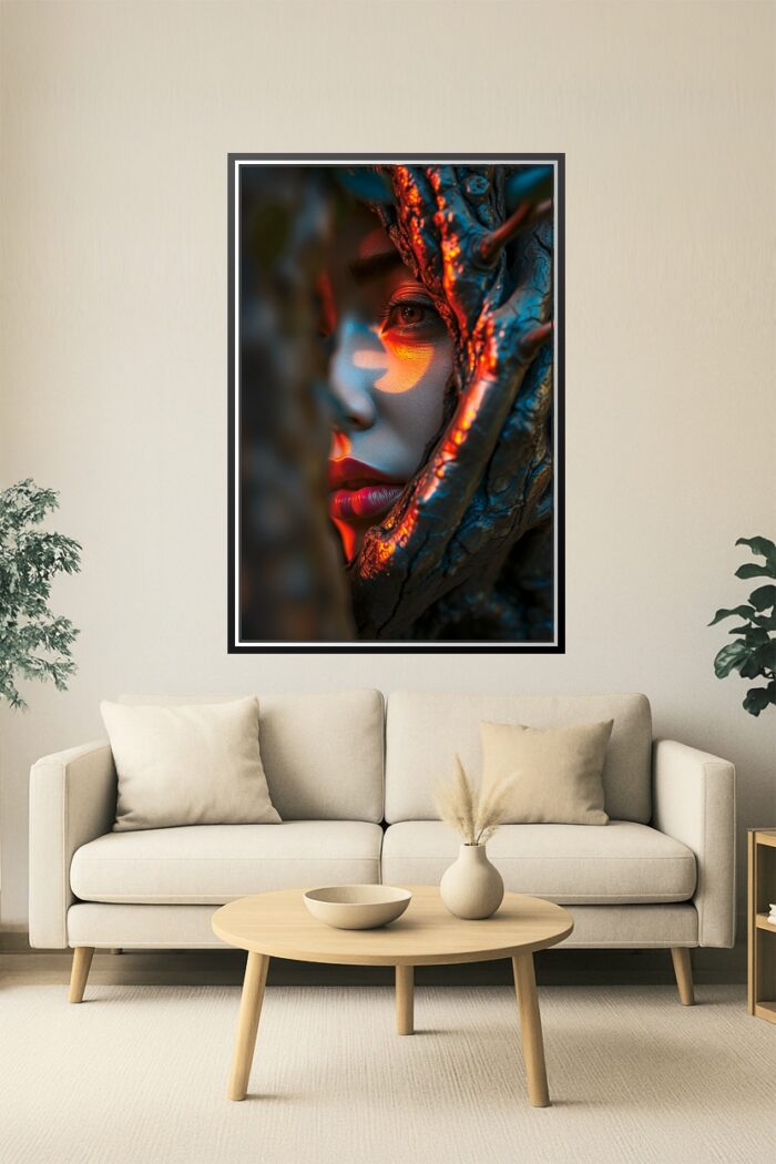 Elemental Gaze – Surreal Portrait of Woman and Tree Fusion picture