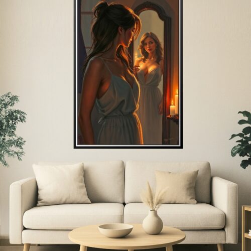 Whispers in the Mirror – Candlelit Reflection of Feminine Grace picture