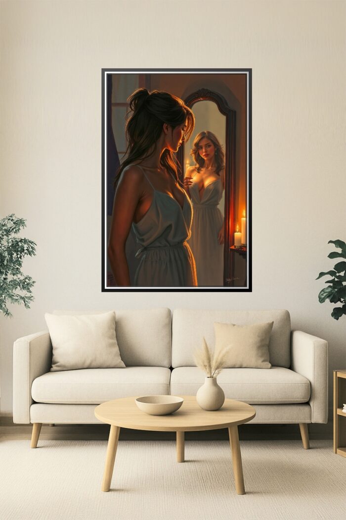 Whispers in the Mirror – Candlelit Reflection of Feminine Grace picture