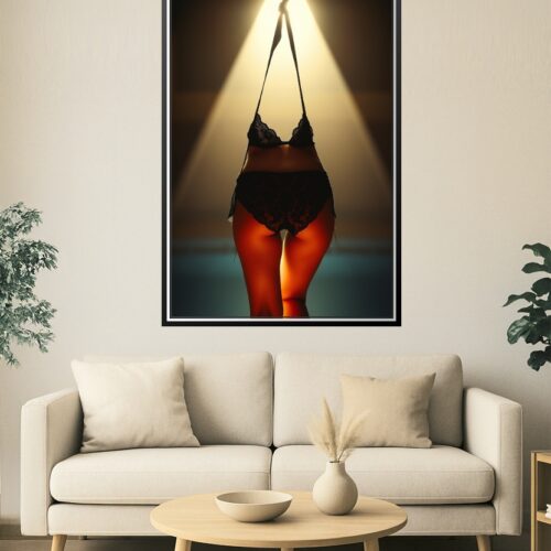 Laced in Shadow – Erotic Lingerie Silhouette Poster picture